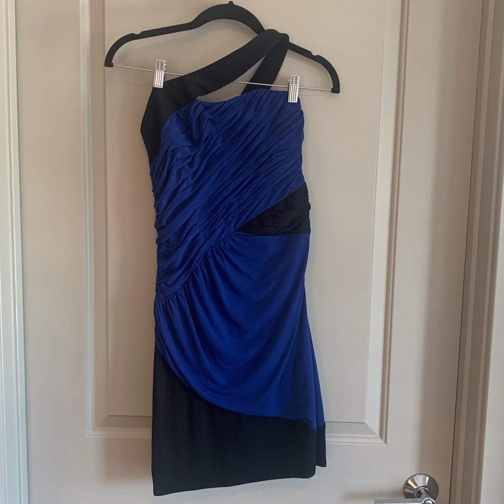 Laundry black and blue cocktail dress